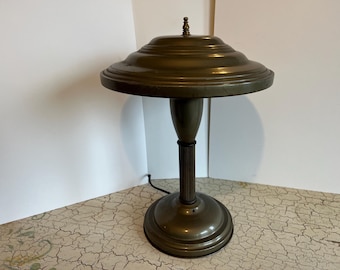 Vintage Flying Saucer Lamp: Atomic Mid Century Desk Lamp