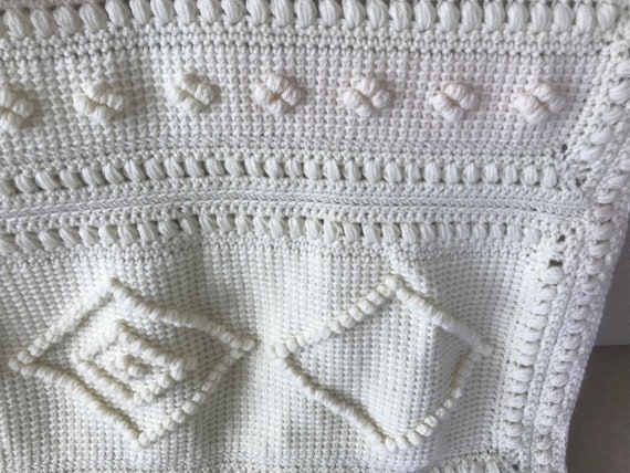 Baby Afghan Hand Made Crib Blanket Coach Blanket - image 4