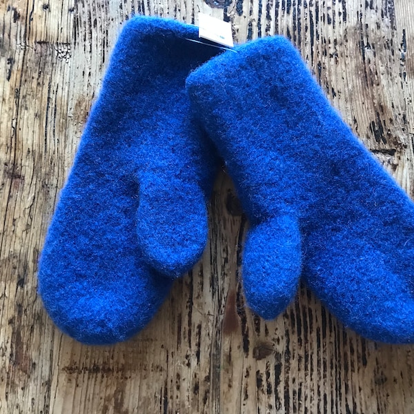 Wool Mittens Boiled Wool Winter Mittens Blue mittens