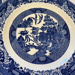 Blue Willow China Set: Platter, Plates, Soup Bowls