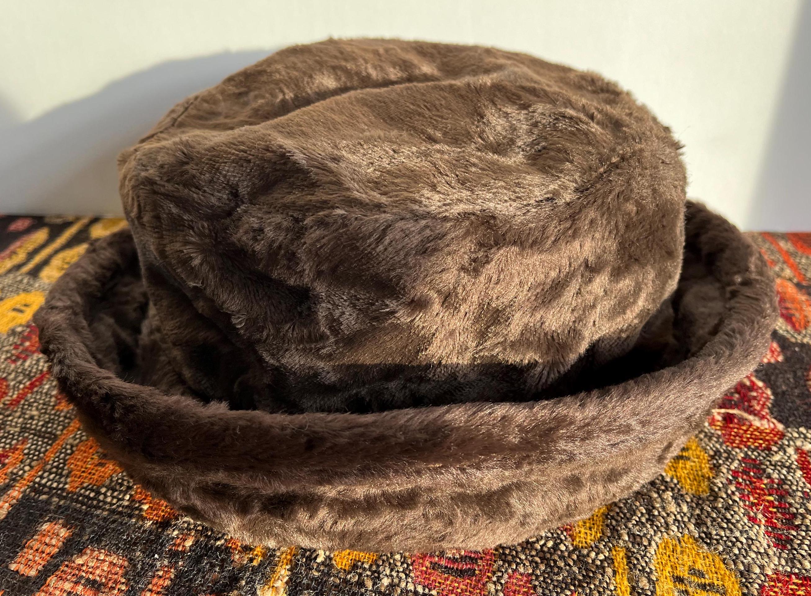 Daniele Meucci Bucket Style Sun Hat Women’s Made In Italy Daniele Meucci Bucket Hat 100% Rayon Made in Italy Faux Fur  main image 3