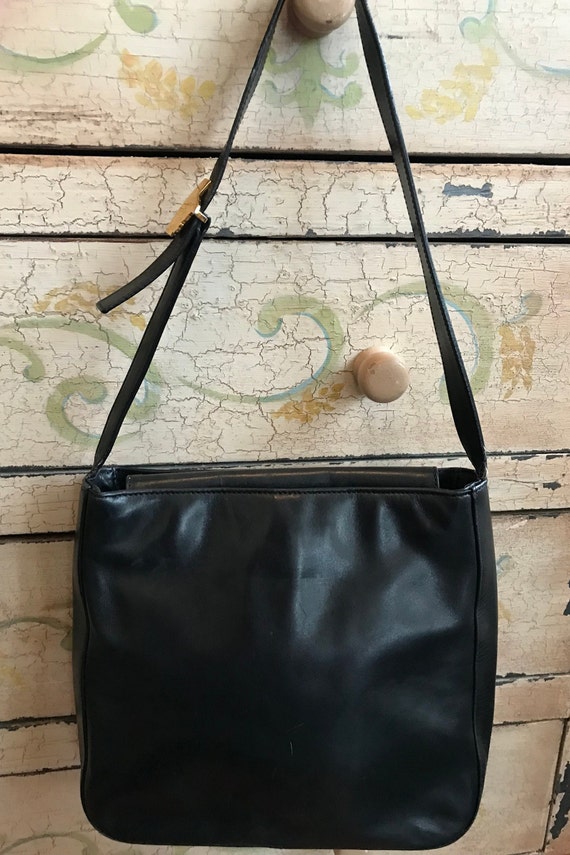 Vintage Gianni Versace Black Leather Handbag Gem