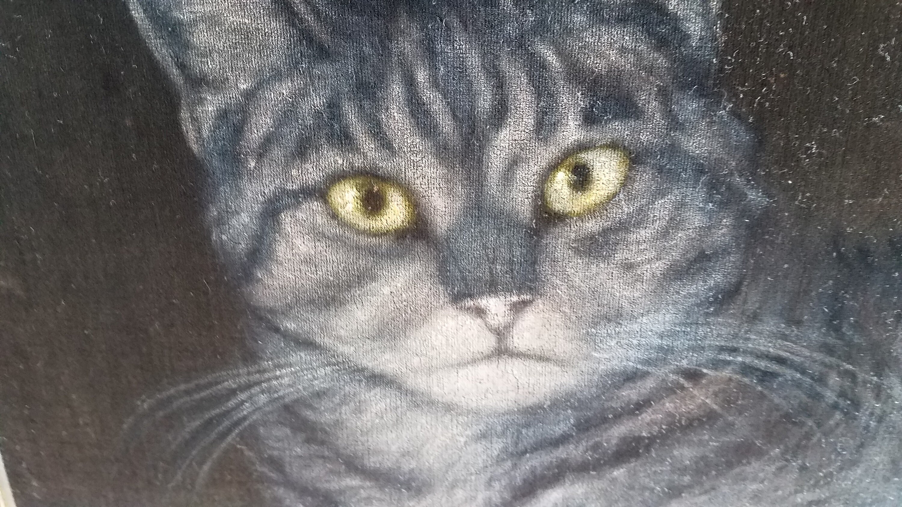 Velvet Cat Painting On Velvet Vintage Velvet Painting Signed Etsy
