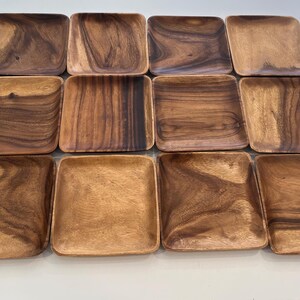 Wooden Plates Walnut Plates Salad Plates Charcuterie Plates Set Of Twelve Sushi Plates Party Plates Vintage Plates