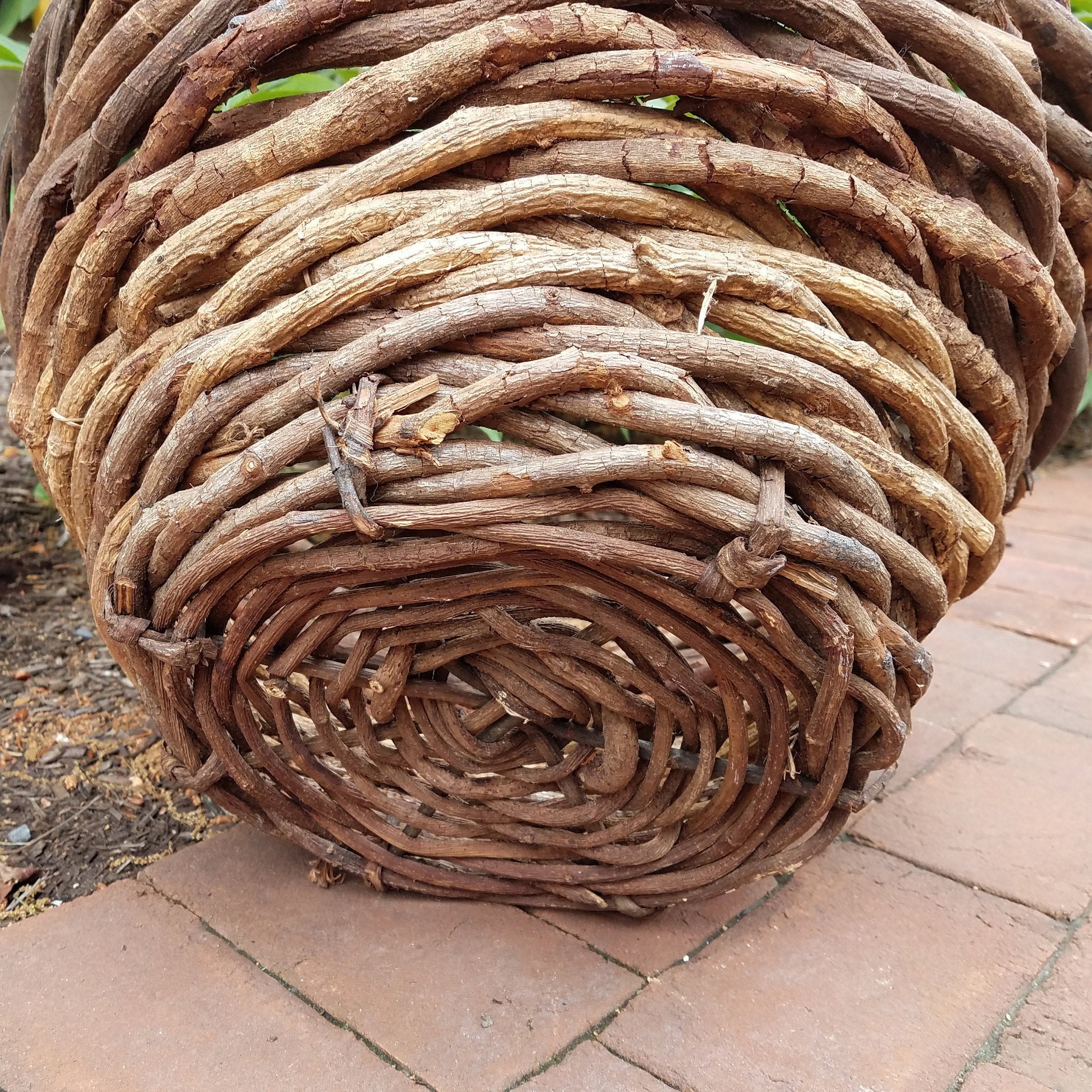 Primitive Twisted Wood Basket Braided Branch Basket Ex Large Etsy