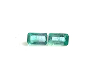 Zambian Emerald Baguette: AAA++ Gemstone Pair, 0.50 Carat