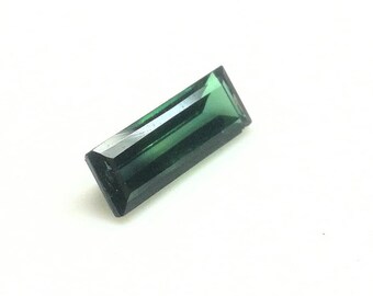 Blue Green Tourmaline Baguette: 1.65 Carat Faceted Loose Gemstone