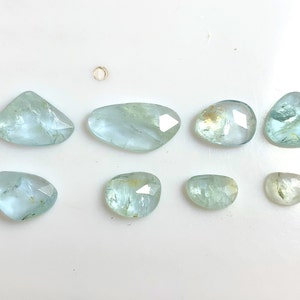 AAA++ Natural Aquamarine Rosecut Loose Gemstones: 16.30 Carat, 8 Pieces