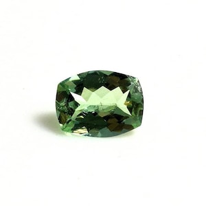 Green Tourmaline Gemstone: 1.55 Carat AAA Cushion Cut (7x9 mm)