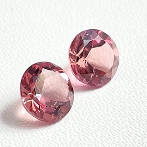 6 M.M. Natural Pink tourmaline loose gemstone PAIR AAA++ Round 2 pieces 1.75 Carats