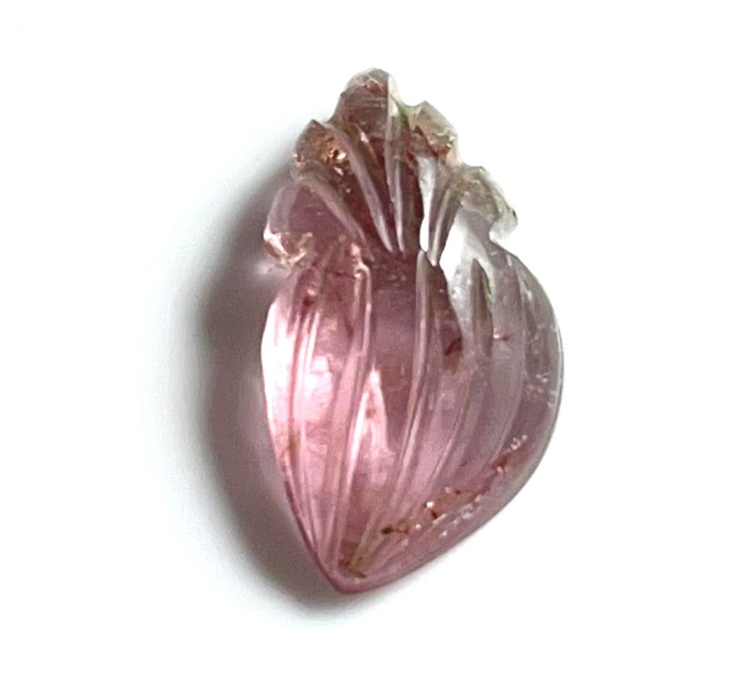 Paire De Sculptures En Tourmaline Pastèque Naturelle - 7.15 Carats, 14.5x12 Mm, Qualité Très Bonne, Origine Inde