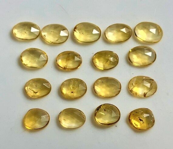 Natural Citrine Faceted Rosecut Slice For Jewelry Earring AAA++ Quality Loose Gems Stone 17 Piece 17.00 Carat 6X8 M.M To 7X9 M.M Ring