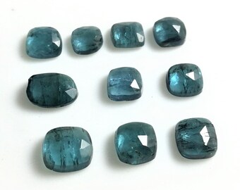 AAA++ Blue Bio Tourmaline Rosecut Gemstone Slices: Jewelry Making Supplies
