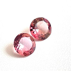 6 M.M. Natural Pink tourmaline loose gemstone PAIR AAA++ Round 2 pieces 1.45 Carats