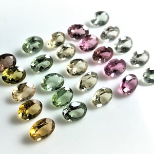 AAA++ Natural Multi Tourmaline Gemstones: 7x5mm Oval Faceted Loose Stones