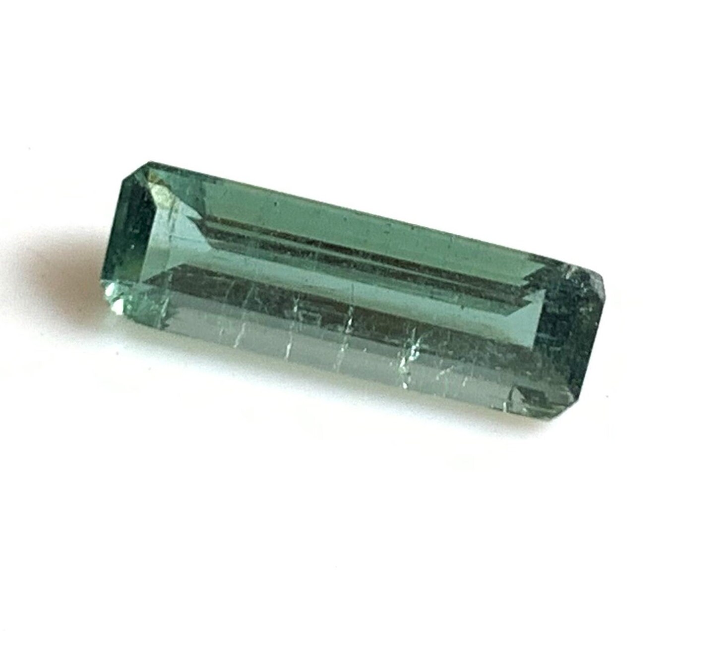 AAA++ Blue Green Tourmaline Faceted Baguette Gemstone (2.75 Carat)