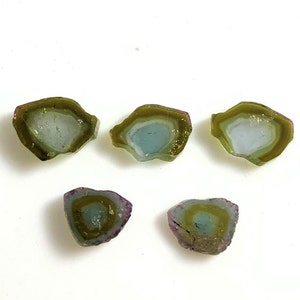 AAA++ Watermelon Tourmaline Slice: Loose Gemstone for Jewelry Making