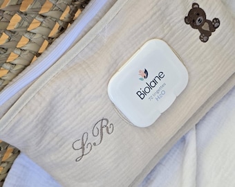 Trousse pour lingette et couches en gaze de coton