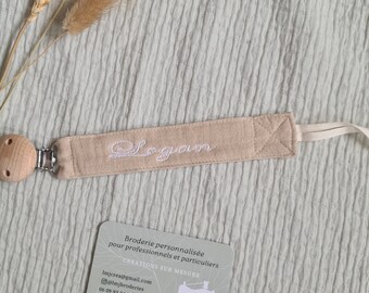 Personalized pacifier clip with baby's name