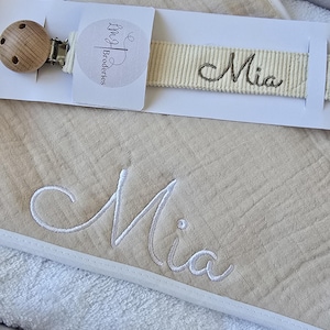 Cape de bain bébé et son gant personnalisée
