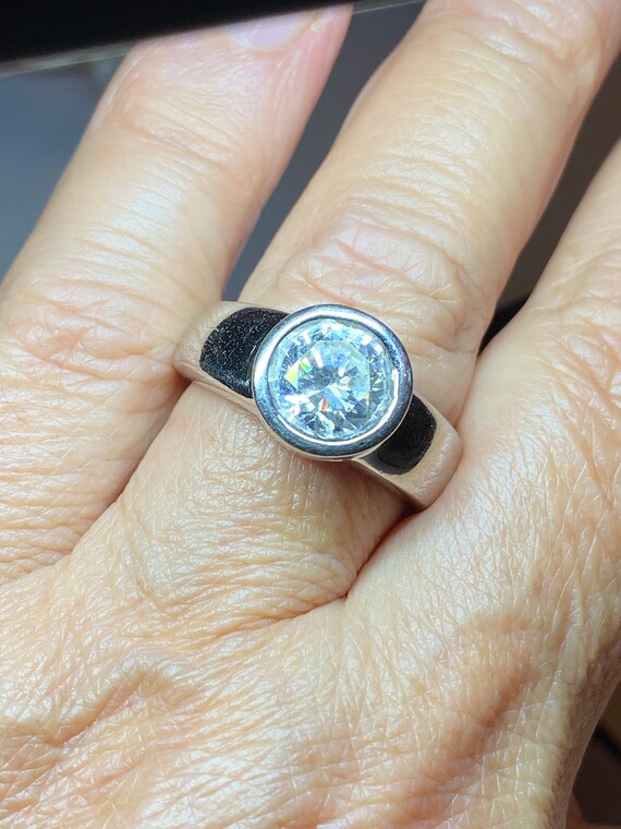 Vintage crystal bezel silver Gem