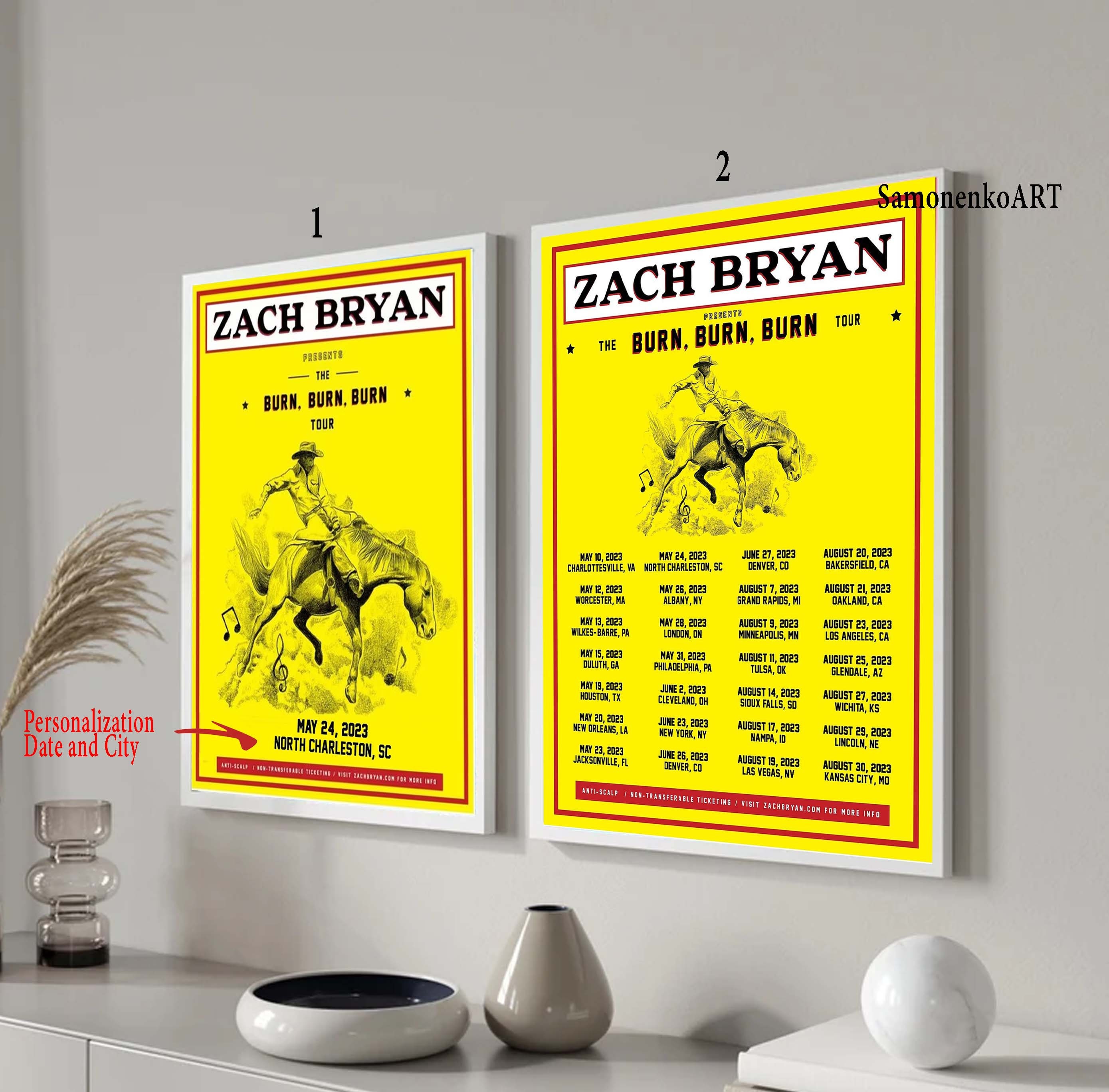 Discover Custom Zach Bryan Burn Burn Burn Tour 2023 Poster
