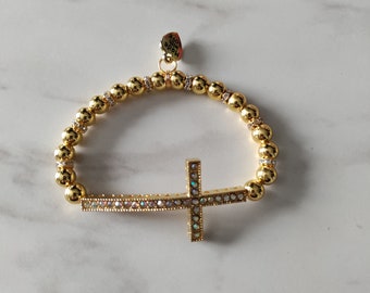 Hematite Cross Bracelet