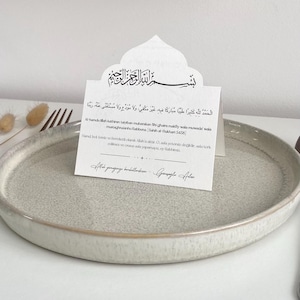 Islamitische tafeldekken | Masa Dekorasyonu | Dagelijkse decoratie voor familie en gasten | Soennah van de profeet | Set van 8 kaarten