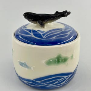 Handmade Storage Pot With Animal Lid, Ceramic