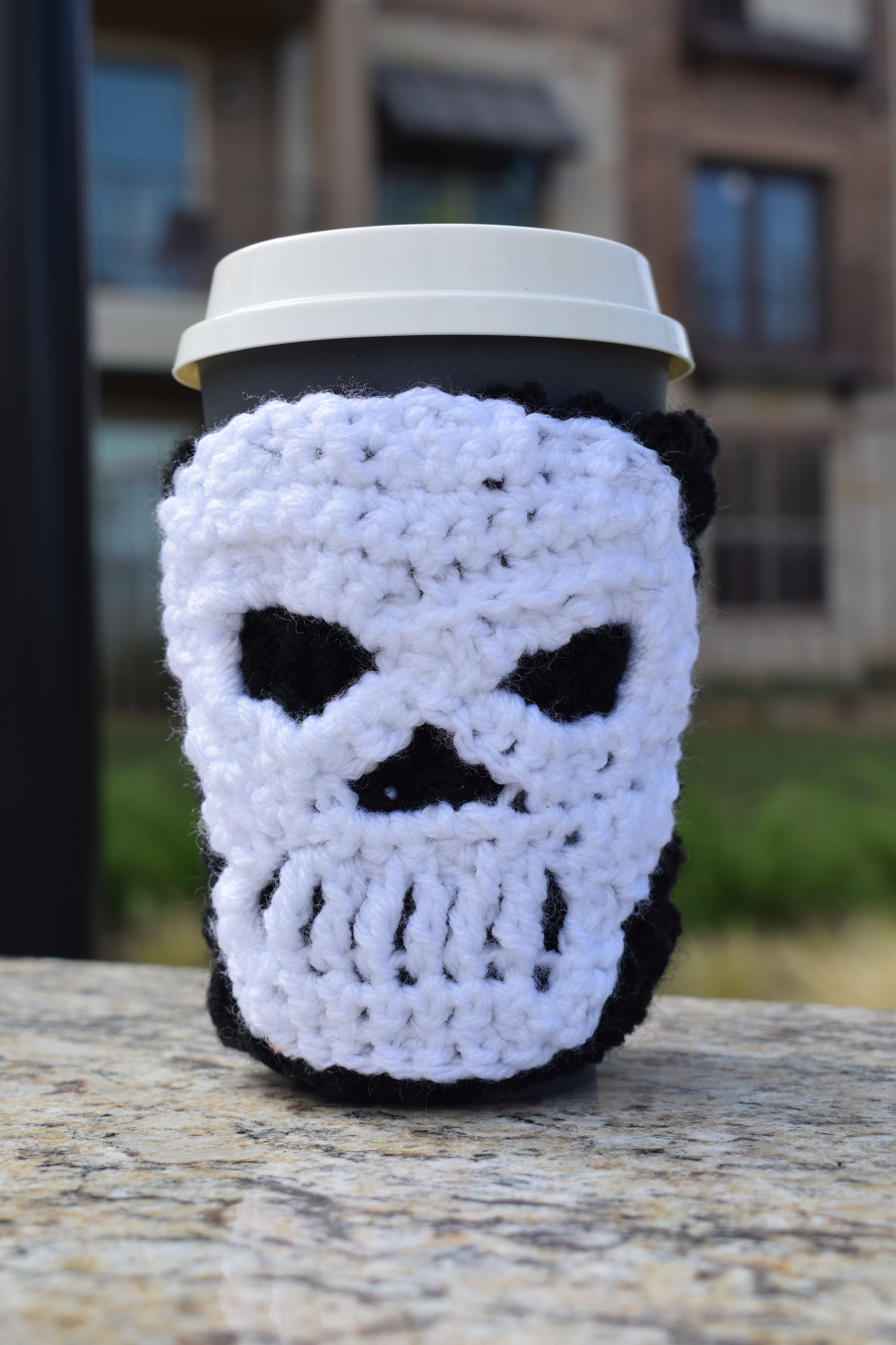 Halloween Themed Cup Cozy Skull Etsy