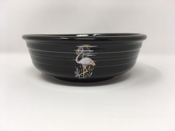 Fiestaware Black Bowl Moon Over Miami Flamingo Pattern 1980s A Etsy Fiestaware Black Bowl Moon Over Miami Flamingo Pattern 1980s A Etsy