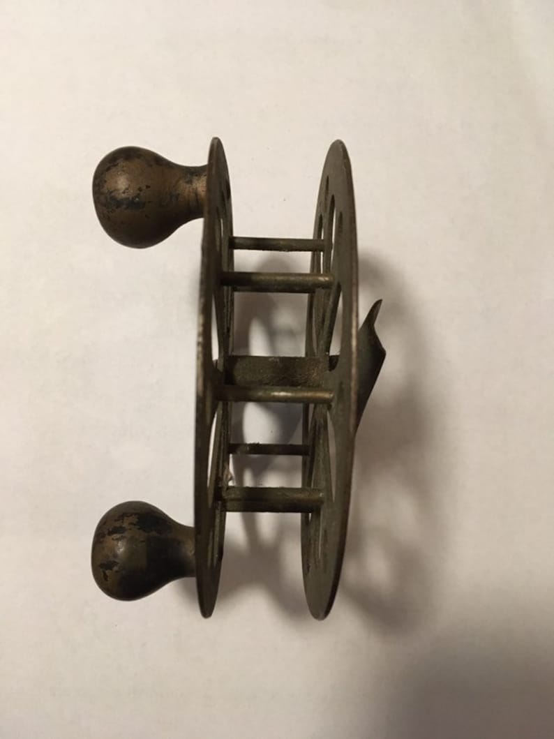 Vintage brass fly reel 2 handles side mount antique fishing Etsy