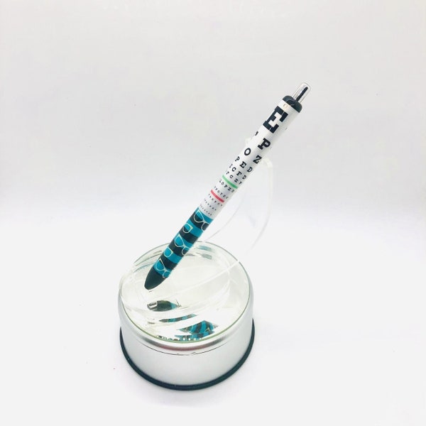 Custom Eye Chart Pen - Refillable - Epoxy Resin - InkJoy Gel Personalized multi color,  Optometrist Gift, Teacher Gift, Doctor Gift