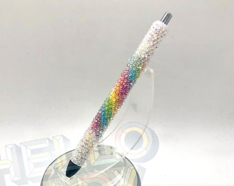 Unicorn Burst Rhinestone Bling Pen - Refillable Rainbow Colors Inkjoy Gel Pen Custom