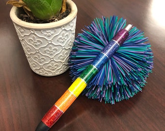 Personalized Rainbow Glitter Pen - Refillable  Custom Pen