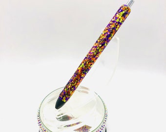 Mardi Gras Glitter Pen: Personalized Name, Purple, Gold, Green
