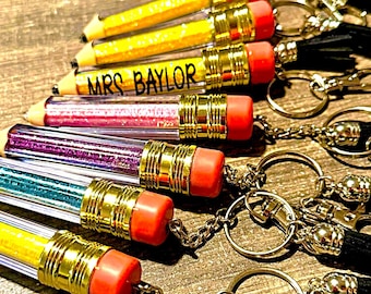 Personalized Pencil Keychains  - Great Gifts For Teachers, Students, or YOU!
