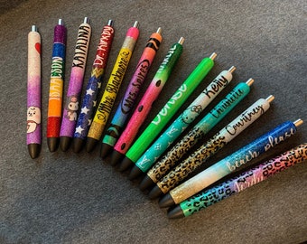 Glitter Pens - Custom - Refillable / Personalized - Inkjoy Gel