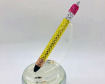 Refillable "Pencil" Rhinestone Bling Pen Teacher Gift Back to School InkJoy Gel