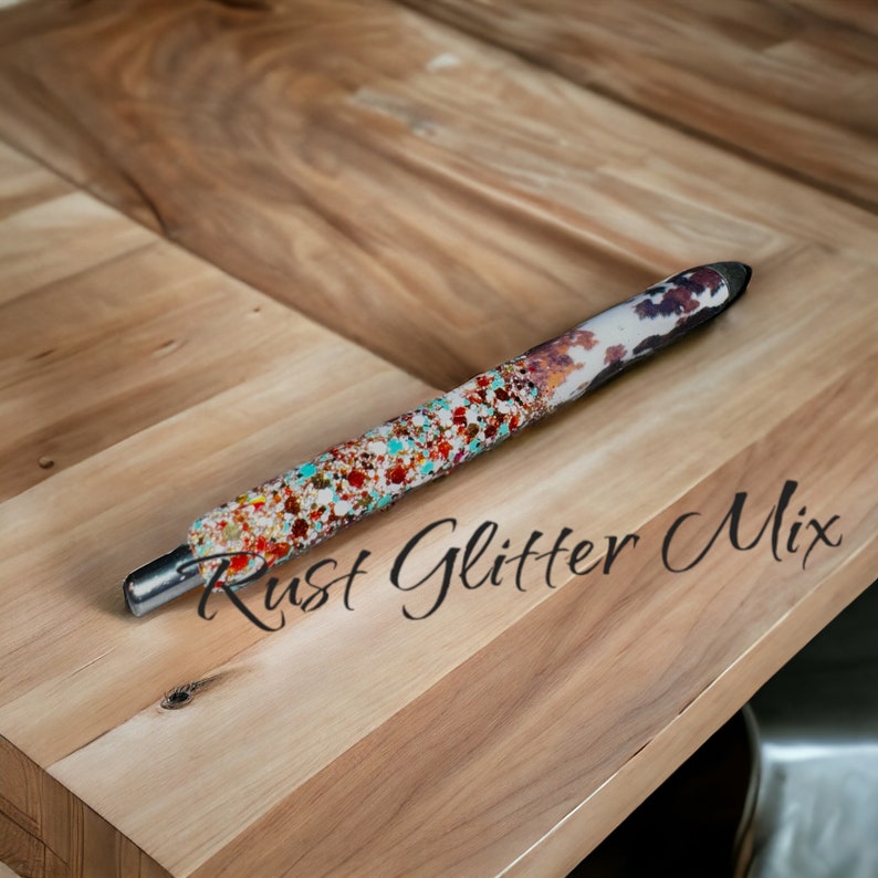Personalized Western Pen - Refillable Custom Glitter Pen - Epoxy Resin ...