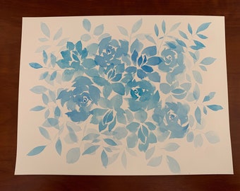 Blue Floral Watercolor