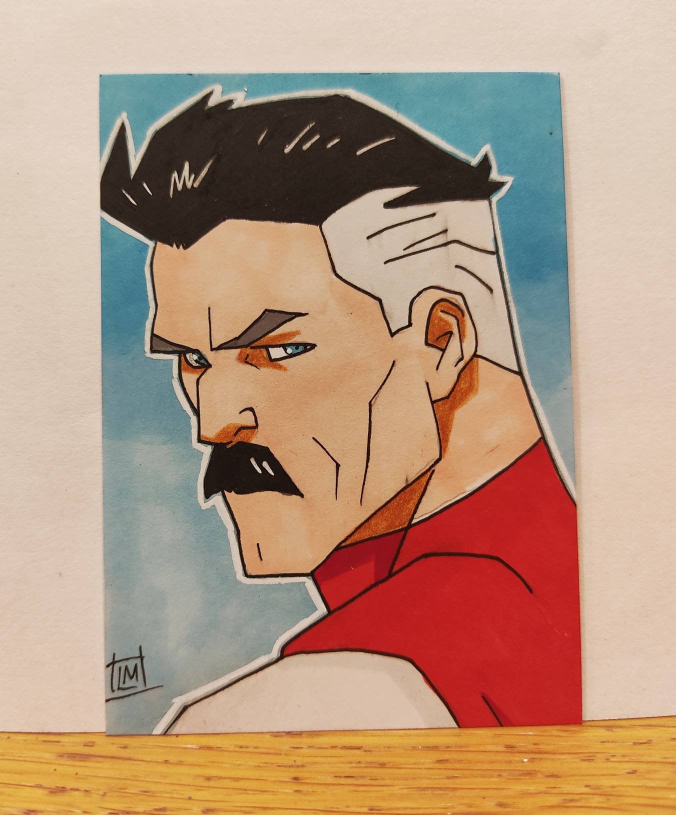 Omni Man Invincible Sketch Card 3.5 x 2.5 pencil Etsy