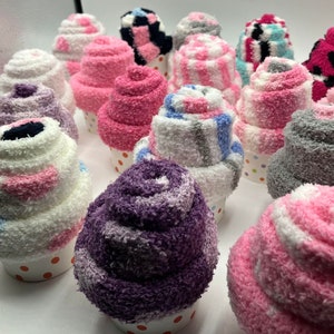 FLUFFY SOCKS CUPCAKE Cosy Sock Cupcake Calorie Free Cupcake Sock Cupcake Gift Fuzzy Socks Gift Cosy Sock Present image 3