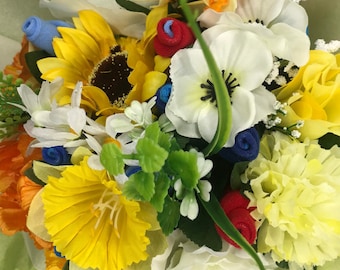 Handmade Baby Sock Flower Bouquet: Christening Gift