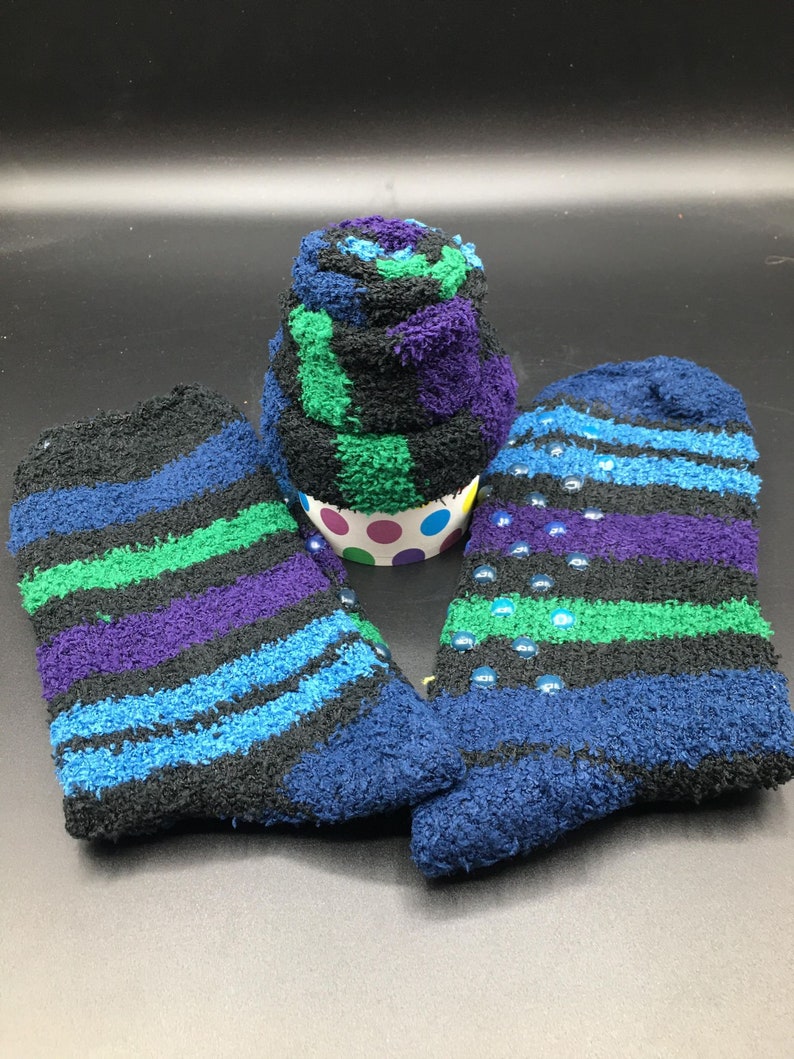 Men's FLUFFY SOCKS CUPCAKE Cosy Sock Cupcake Calorie Free Cupcake Sock Cupcake Gift Fuzzy Socks Gift Cosy Sock Present Striped