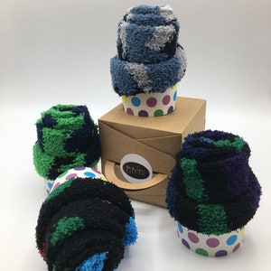 Men's FLUFFY SOCKS CUPCAKE Cosy Sock Cupcake Calorie Free Cupcake Sock Cupcake Gift Fuzzy Socks Gift Cosy Sock Present image 2