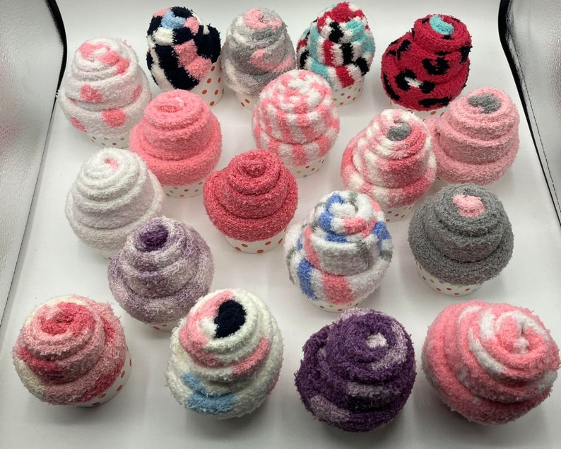 FLUFFY SOCKS CUPCAKE Cosy Sock Cupcake Calorie Free Cupcake Sock Cupcake Gift Fuzzy Socks Gift Cosy Sock Present image 6