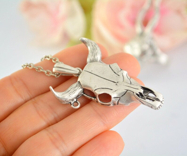 Animal Head Skull Necklace Antelope Horn Jewelry Impala Stag Etsy