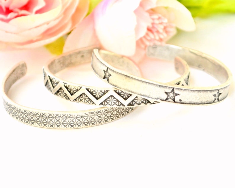 Star Engraved Bangle Afghan Kuchi Bracelet Gypsy Unisex Cuff Indian Feather Bangle Stackable Boho wristlet Twisted wrap Wire Cuff 31 7