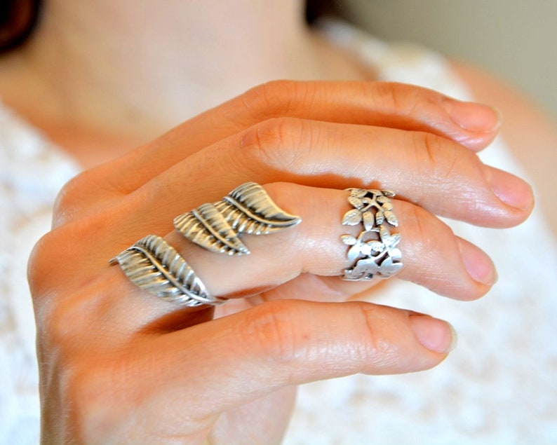 Wrap leaf ring Greek Goddess Ring 26 Roman Olive Branch ring Ivy silver Ring Boho peace Ring Plant Branch sapling leaves bohemian ring